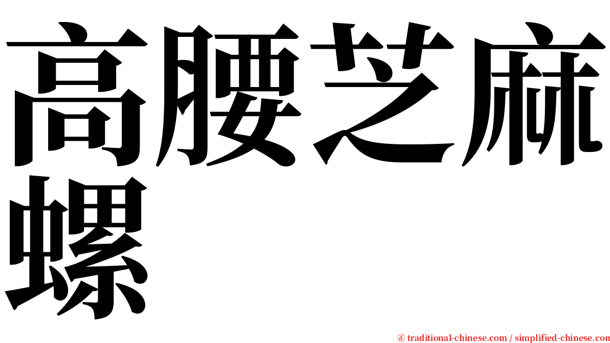 高腰芝麻螺 serif font