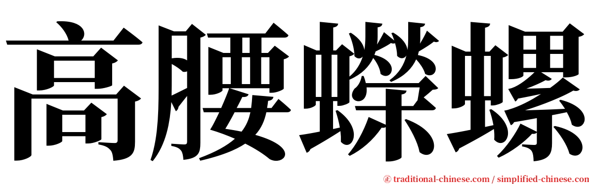 高腰蠑螺 serif font