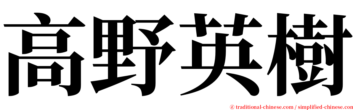 高野英樹 serif font