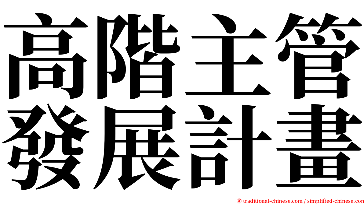 高階主管發展計畫 serif font