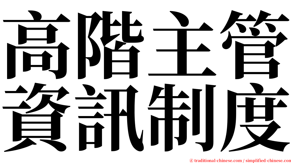 高階主管資訊制度 serif font