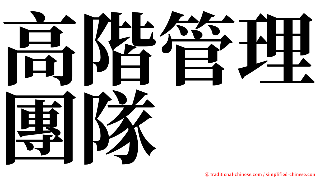 高階管理團隊 serif font