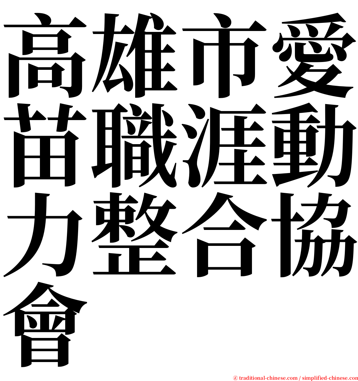 高雄市愛苗職涯動力整合協會 serif font