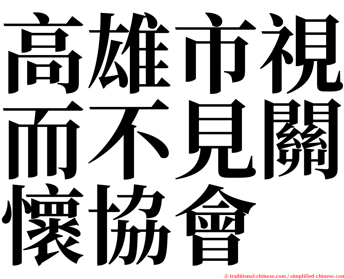 高雄市視而不見關懷協會 serif font