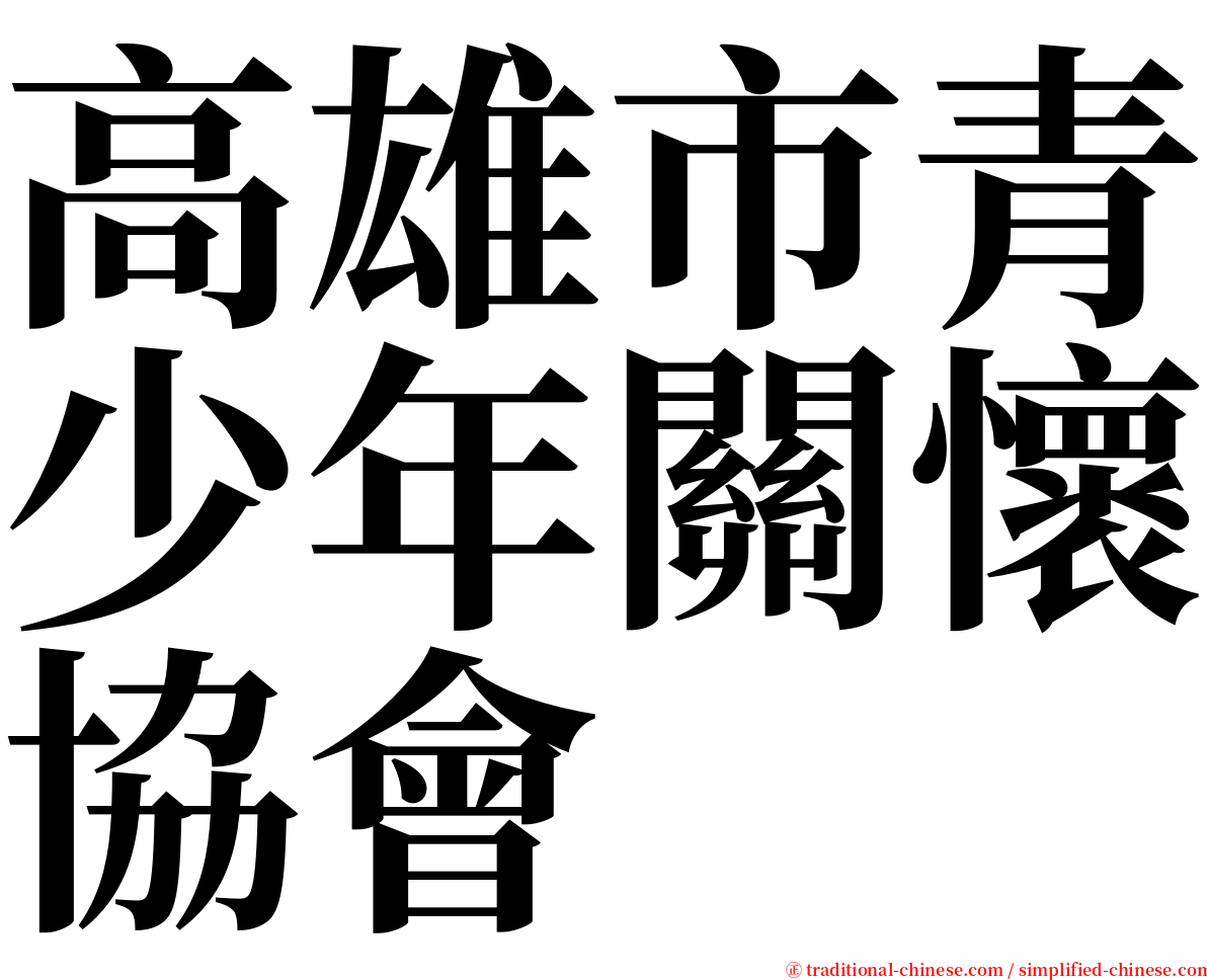 高雄市青少年關懷協會 serif font