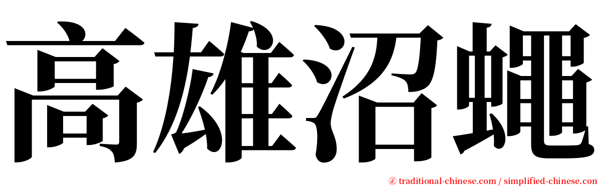 高雄沼蠅 serif font
