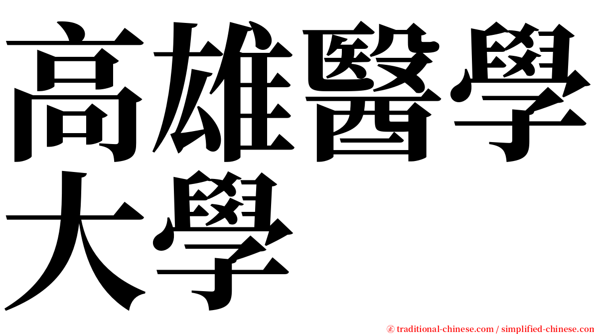 高雄醫學大學 serif font