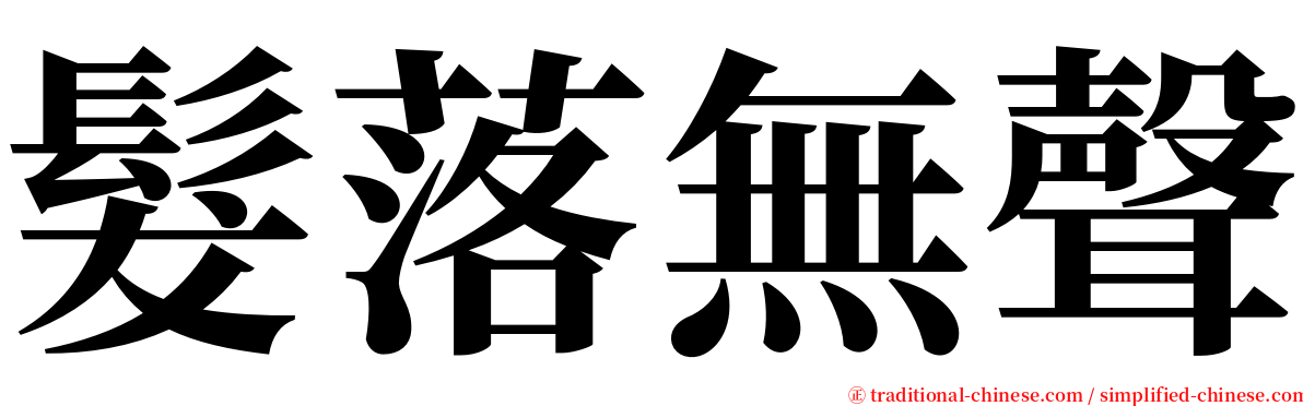 髮落無聲 serif font