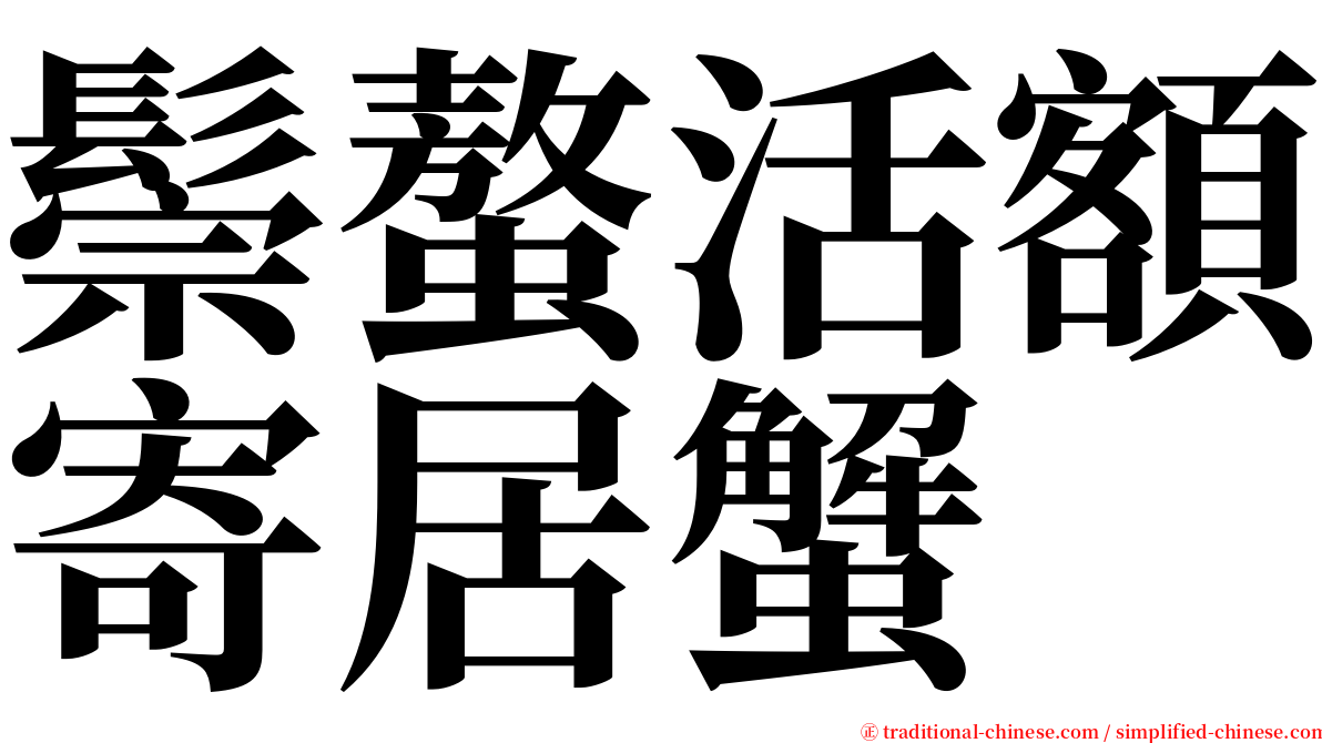 鬃螯活額寄居蟹 serif font