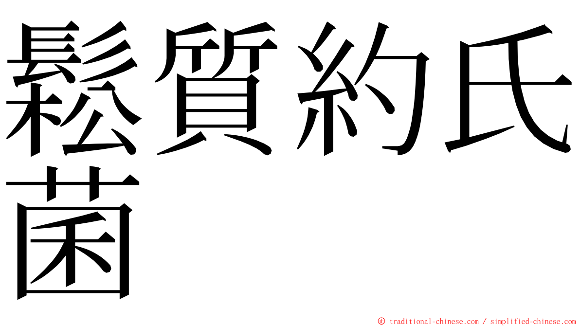 鬆質約氏菌 ming font