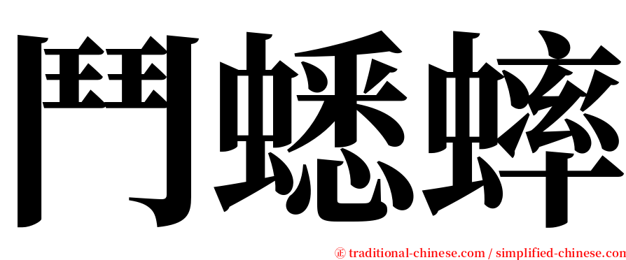 鬥蟋蟀 serif font