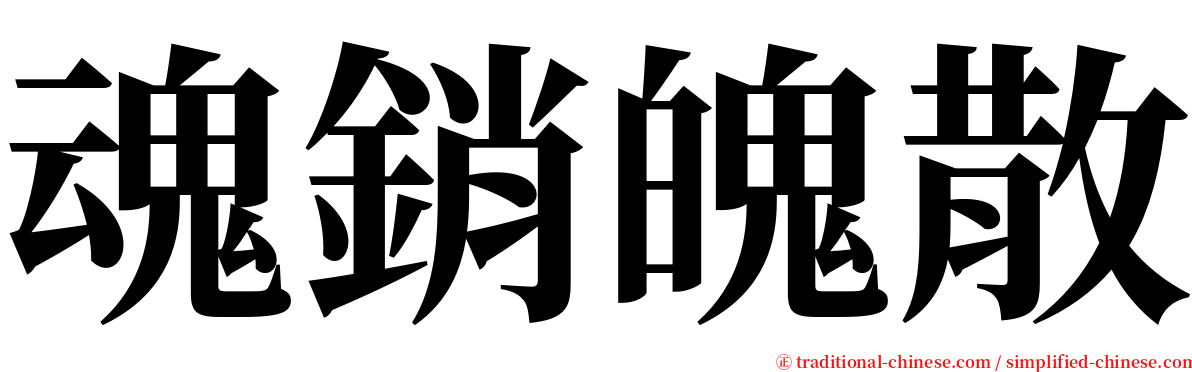 魂銷魄散 serif font