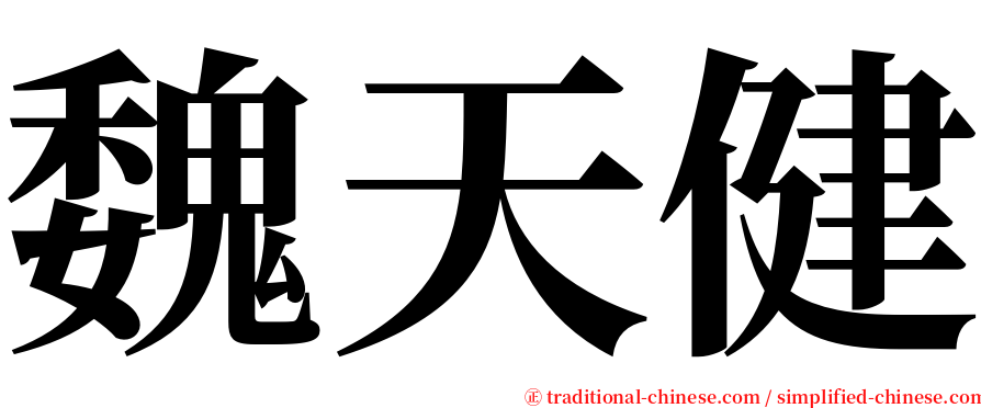 魏天健 serif font