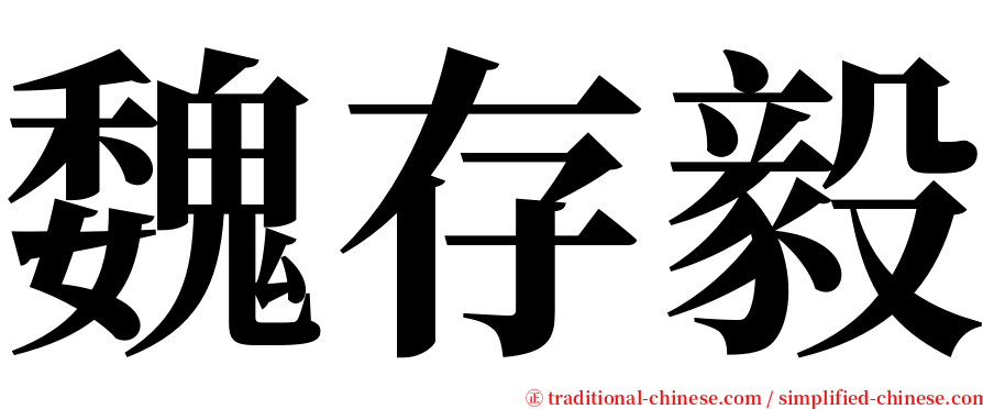 魏存毅 serif font