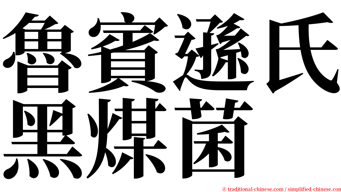 魯賓遜氏黑煤菌 serif font