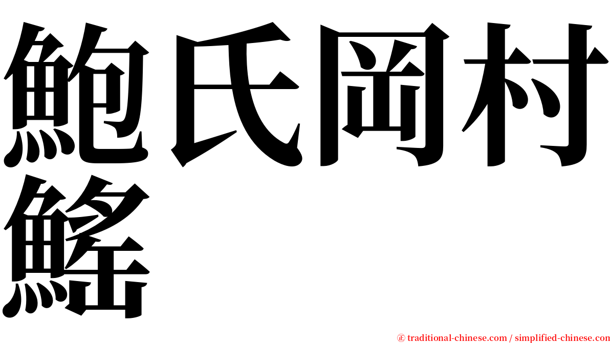 鮑氏岡村鰩 serif font