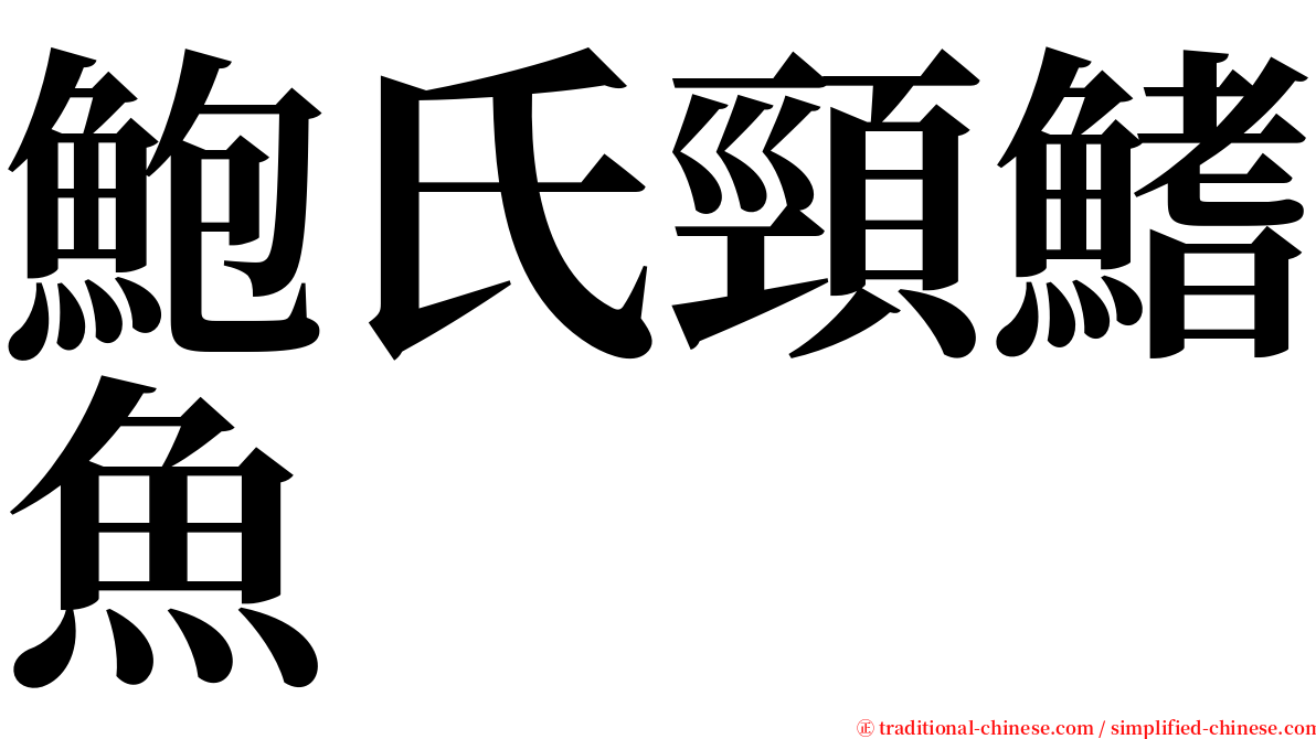 鮑氏頸鰭魚 serif font