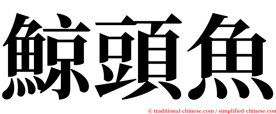 鯨頭魚 serif font