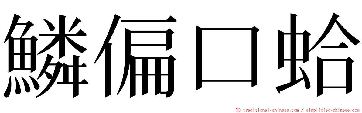 鱗偏口蛤 ming font