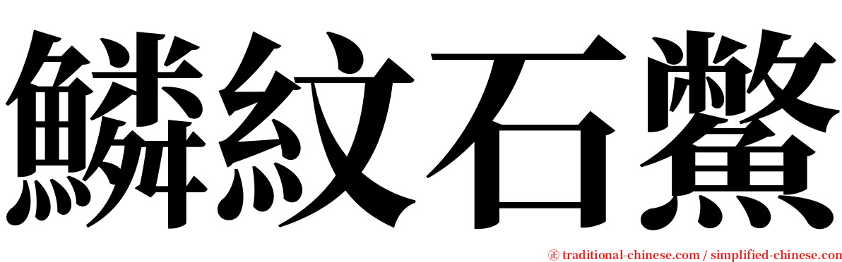 鱗紋石鱉 serif font