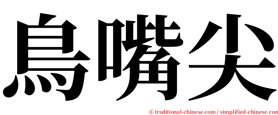 鳥嘴尖 serif font