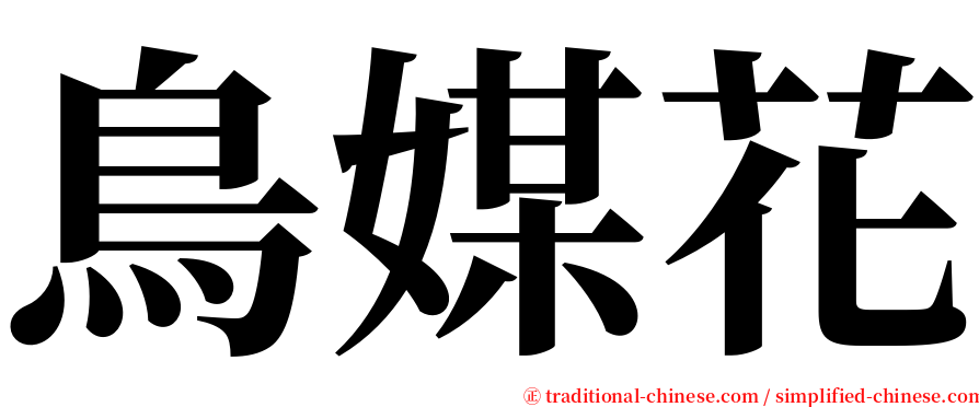 鳥媒花 serif font