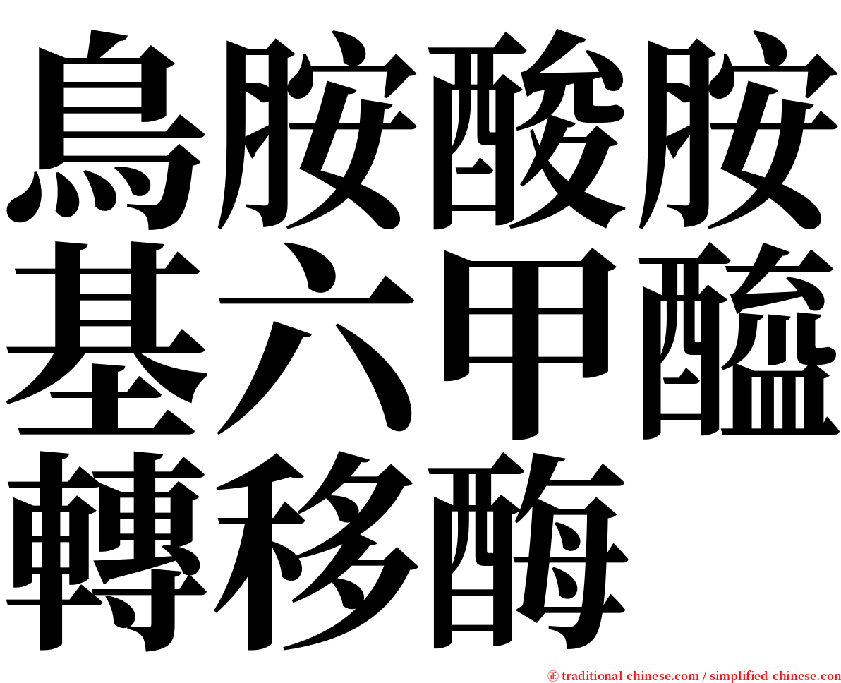 鳥胺酸胺基六甲醯轉移酶 serif font