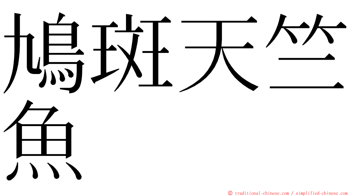 鳩斑天竺魚 ming font