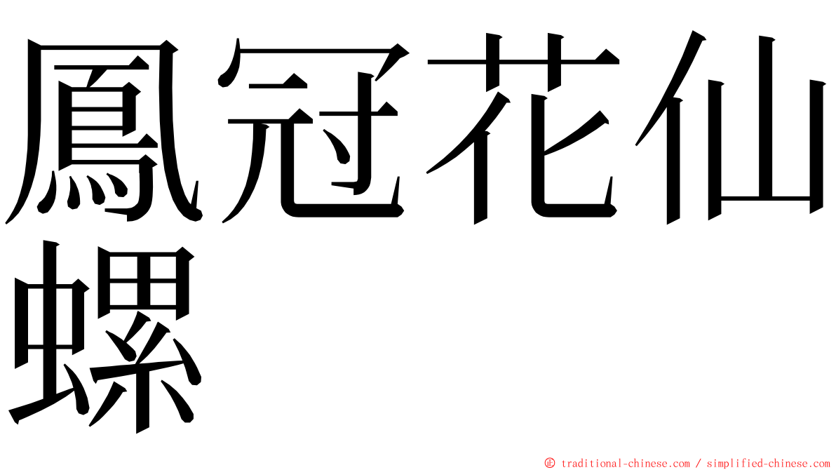 鳳冠花仙螺 ming font