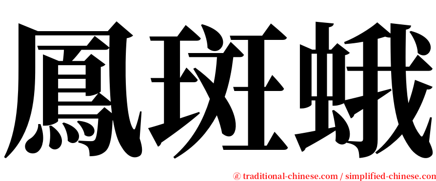 鳳斑蛾 serif font