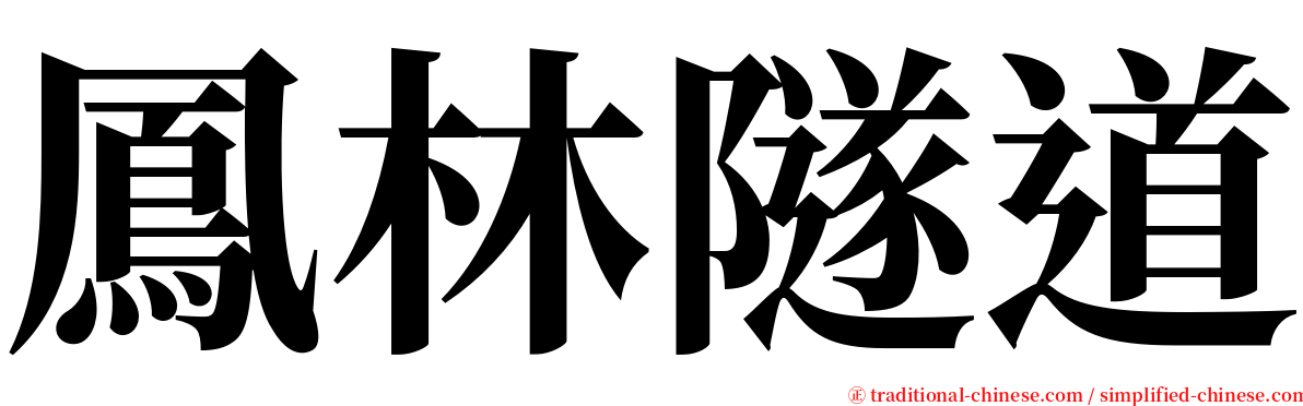 鳳林隧道 serif font