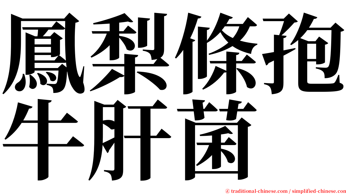 鳳梨條孢牛肝菌 serif font