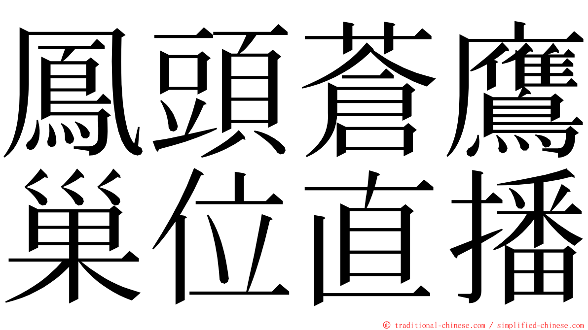 鳳頭蒼鷹巢位直播 ming font