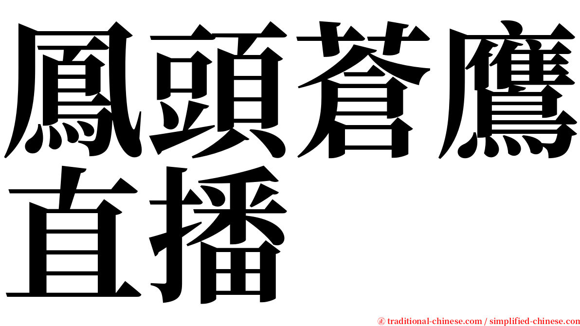 鳳頭蒼鷹直播 serif font