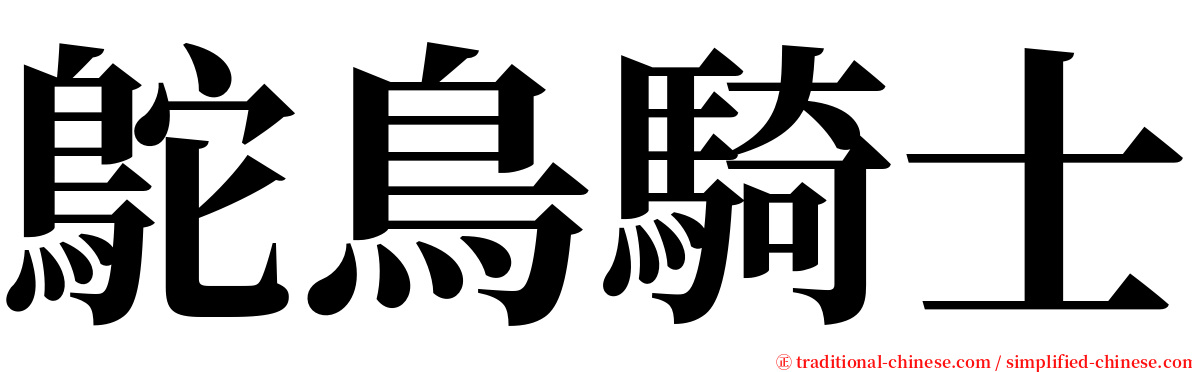 鴕鳥騎士 serif font