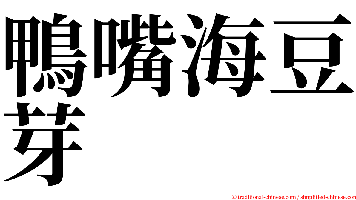 鴨嘴海豆芽 serif font