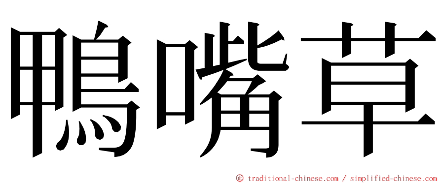 鴨嘴草 ming font