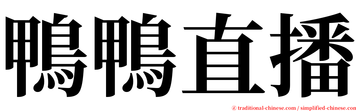 鴨鴨直播 serif font