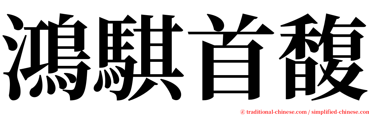 鴻騏首馥 serif font