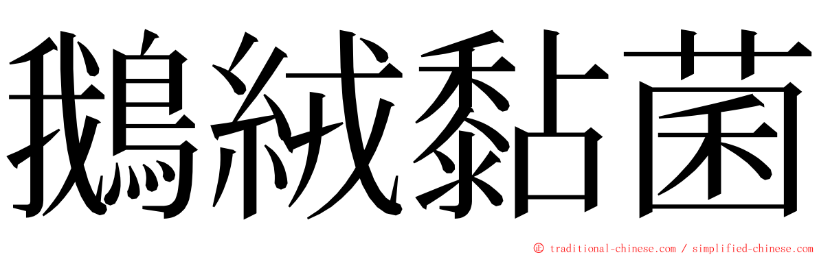 鵝絨黏菌 ming font