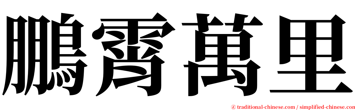 鵬霄萬里 serif font