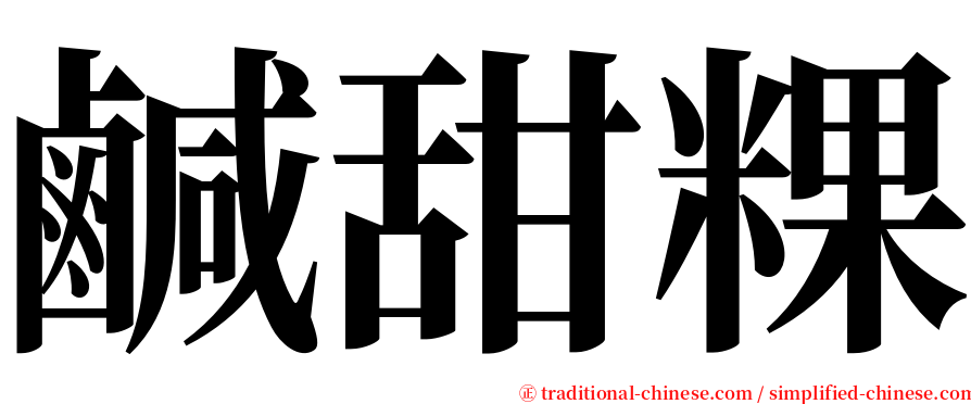 鹹甜粿 serif font