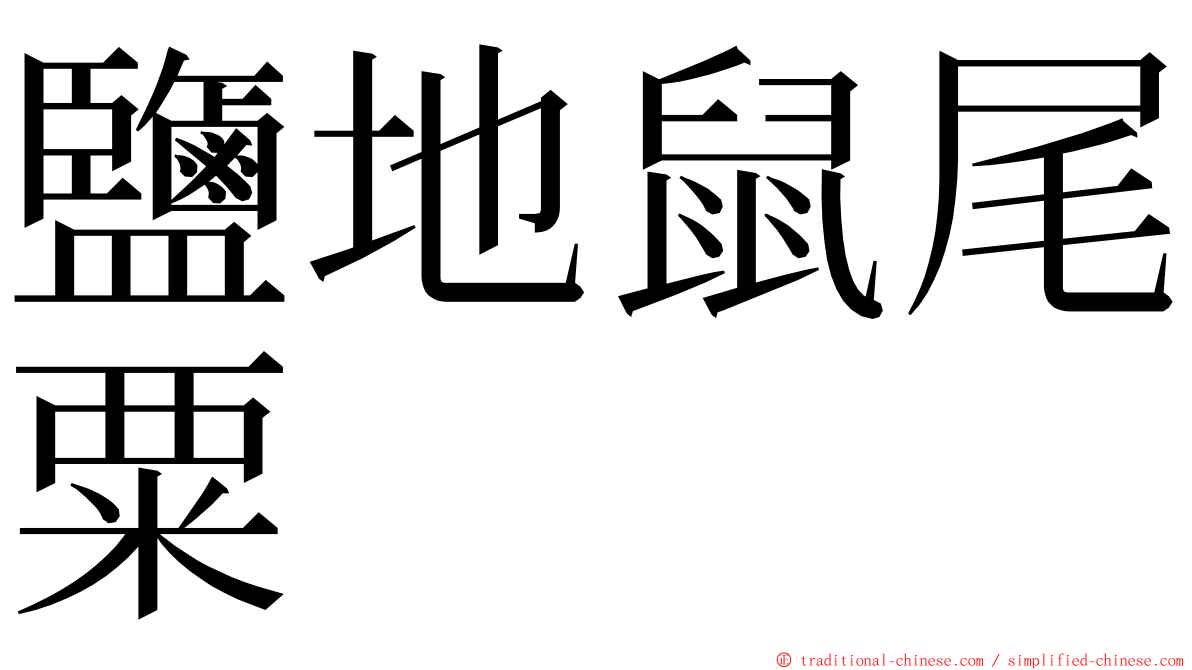 鹽地鼠尾粟 ming font