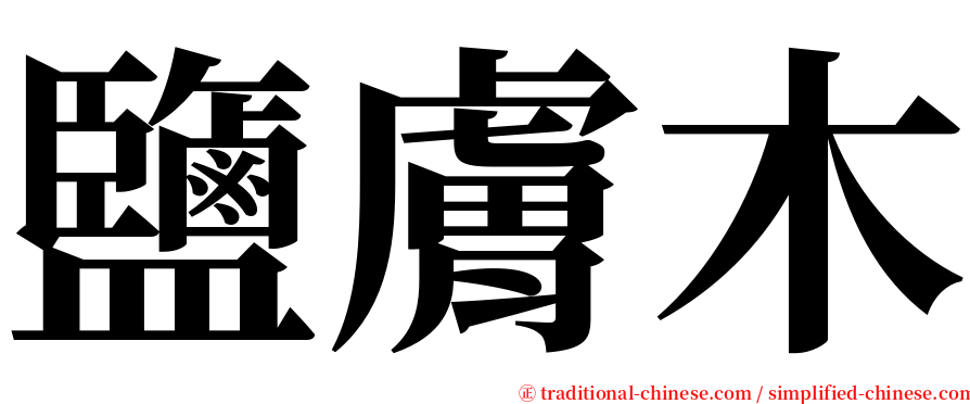 鹽膚木 serif font