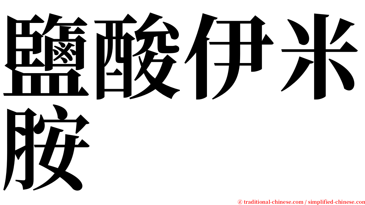 鹽酸伊米胺 serif font