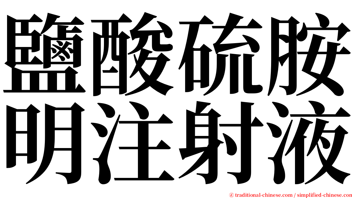 鹽酸硫胺明注射液 serif font