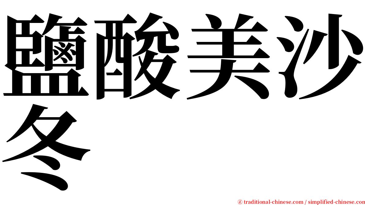 鹽酸美沙冬 serif font