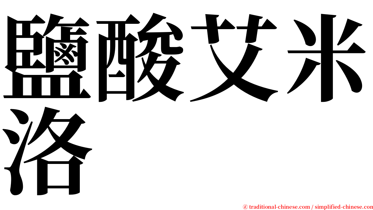 鹽酸艾米洛 serif font