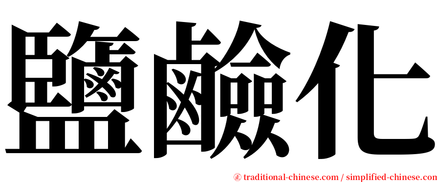 鹽鹼化 serif font