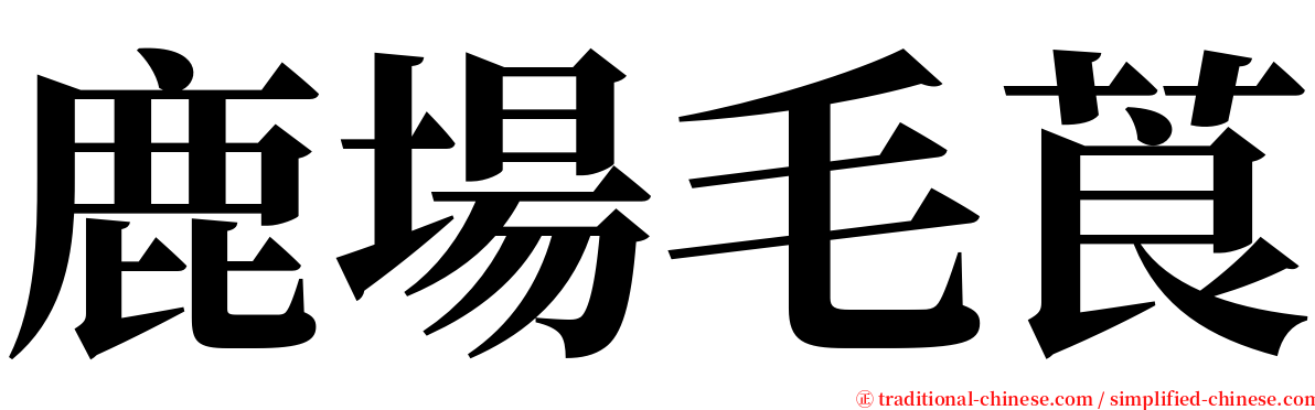 鹿場毛莨 serif font